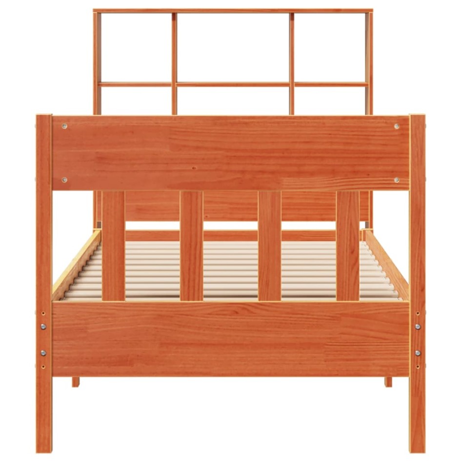 Estructura de cama sin colchón madera maciza marrón 75x190