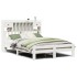 Cama con estantería sin colchón madera maciza blanca 150x200
