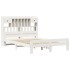 Cama con estantería sin colchón madera maciza blanca 150x200