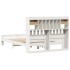 Cama con estantería sin colchón madera maciza blanca 150x200