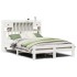 Cama con estantería sin colchón madera maciza blanca 160x200