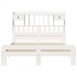 Cama con estantería sin colchón madera maciza blanca 160x200