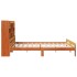 Cama con estantería sin colchón madera maciza marrón