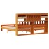 Cama con estantería sin colchón madera maciza marrón