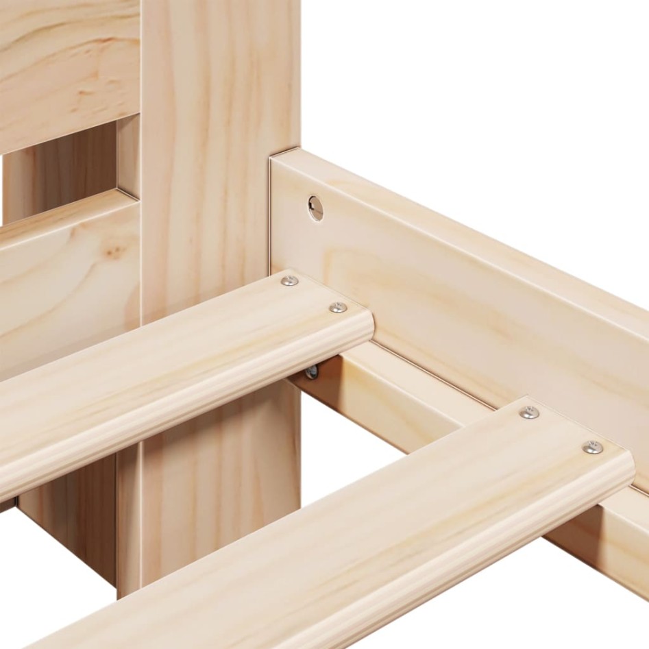 Cama con estantería sin colchón madera maciza de pino