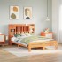 Cama con estantería sin colchón madera maciza marrón 140x190