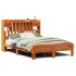 Cama con estantería sin colchón madera maciza marrón 140x190