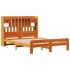 Cama con estantería sin colchón madera maciza marrón 140x190