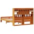 Cama con estantería sin colchón madera maciza marrón 140x190