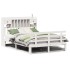 Cama con estantería sin colchón madera maciza blanca 150x200