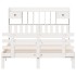 Cama con estantería sin colchón madera maciza blanca 150x200