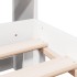 Cama con estantería sin colchón madera maciza blanca 150x200