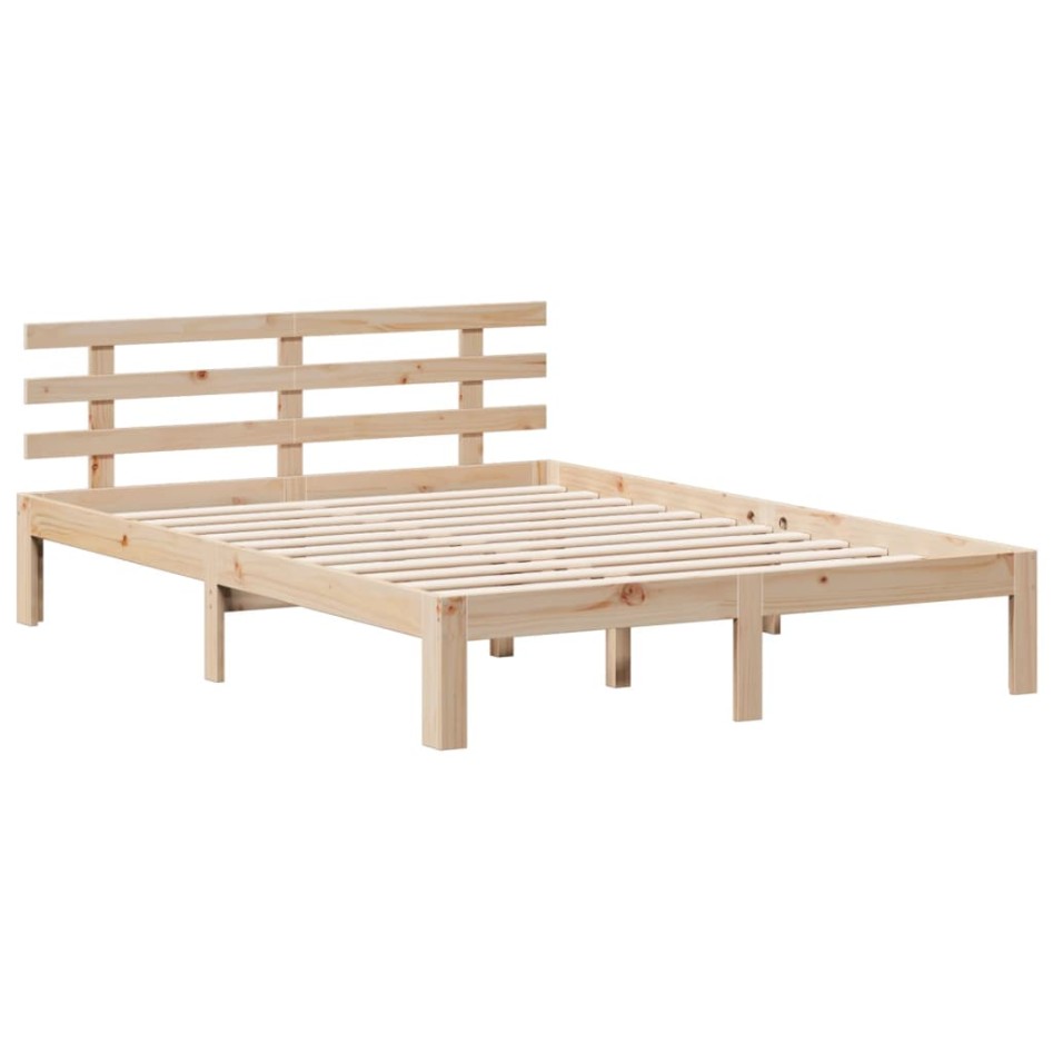 Cama con estantería sin colchón madera maciza de pino