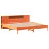 Cama con estantería sin colchón madera maciza marrón 200x200