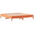 Cama con estantería sin colchón madera maciza marrón 200x200