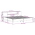 Cama con estantería sin colchón madera maciza marrón 200x200