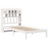 Cama con estantería sin colchón madera maciza blanca 100x200