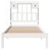 Cama con estantería sin colchón madera maciza blanca 100x200