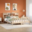Cama con estantería sin colchón madera maciza de pino 200x200cm