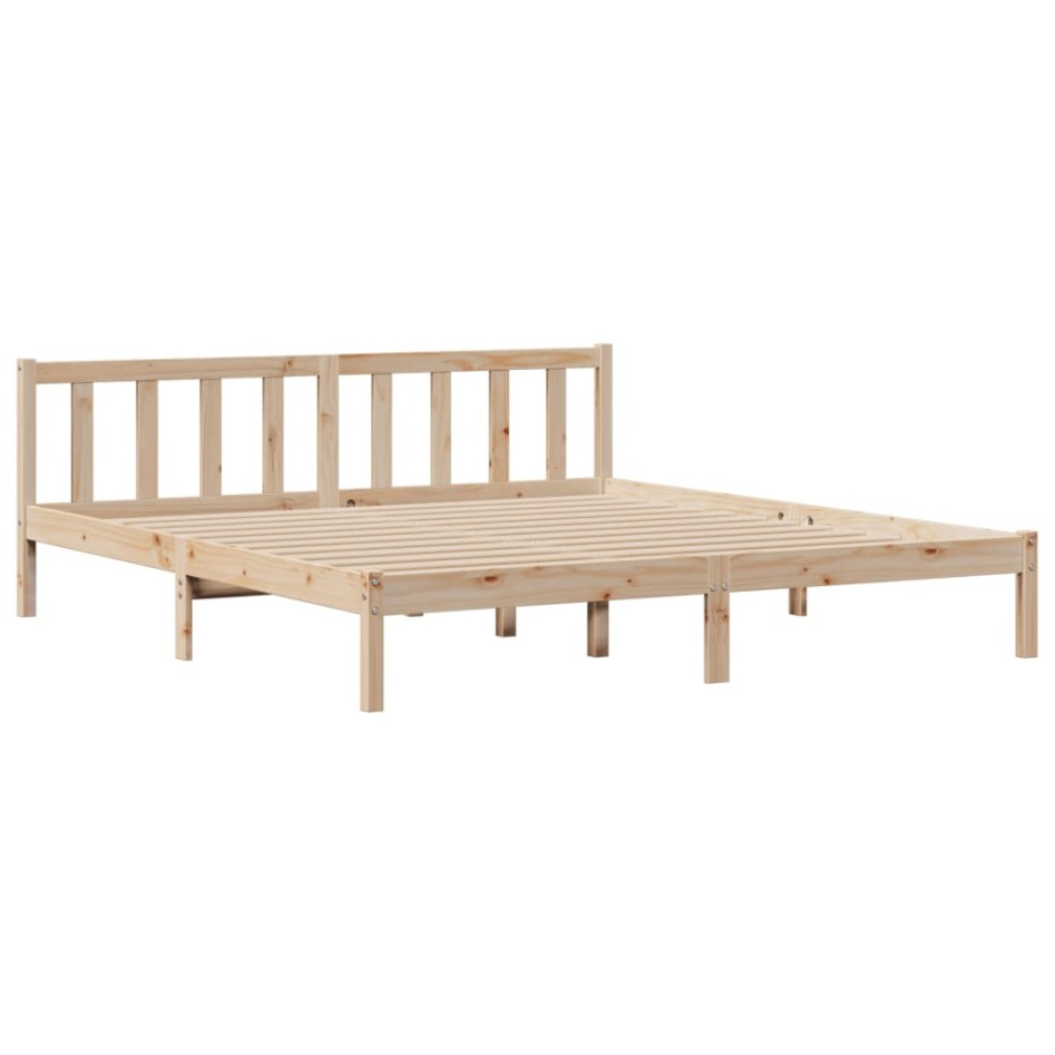 Cama con estantería sin colchón madera maciza de pino