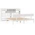 Cama con estantería sin colchón madera maciza blanca 180x200