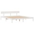 Cama con estantería sin colchón madera maciza blanca 180x200
