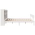 Cama con estantería sin colchón madera maciza blanca 180x200
