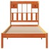 Cama con estantería sin colchón madera maciza marrón 90x190