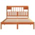 Cama con estantería sin colchón madera maciza marrón 140x190