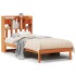 Cama con estantería sin colchón madera maciza marrón 100x200