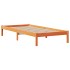 Cama con estantería sin colchón madera maciza marrón 100x200