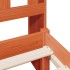 Cama con estantería sin colchón madera maciza marrón 100x200