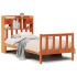 Cama con estantería sin colchón madera maciza marrón 75x190