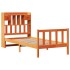 Cama con estantería sin colchón madera maciza marrón 75x190