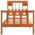 Cama con estantería sin colchón madera maciza marrón 75x190