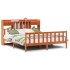 Cama con estantería sin colchón madera maciza marrón