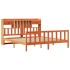 Cama con estantería sin colchón madera maciza marrón