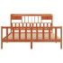 Cama con estantería sin colchón madera maciza marrón