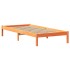Cama con estantería sin colchón madera maciza marrón 75x190