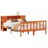 Cama con estantería sin colchón madera maciza marrón