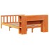 Cama con estantería sin colchón madera maciza marrón