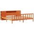 Cama con estantería sin colchón madera maciza marrón 200x200