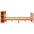 Cama con estantería sin colchón madera maciza marrón 120x190
