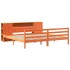 Cama con estantería sin colchón madera maciza marrón