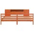 Cama con estantería sin colchón madera maciza marrón