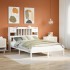 Cama con estantería sin colchón madera maciza blanca 160x200