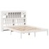 Cama con estantería sin colchón madera maciza blanca 160x200