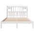 Cama con estantería sin colchón madera maciza blanca 160x200