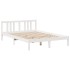 Cama con estantería sin colchón madera maciza blanca 160x200