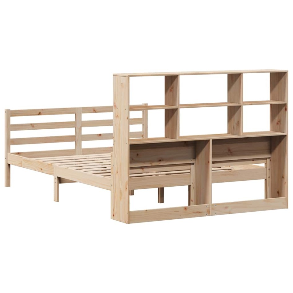 Cama con estantería sin colchón madera maciza de pino